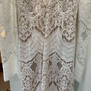 Saylor for FreePeople White Puff Sleeve Openback